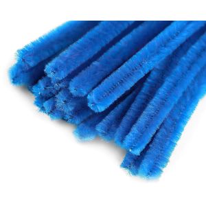 Chlupatý modelovací drát 160281/31, jednobarevná modrá, průměr 6mm, délka 30cm, (1 balení, 20 kusů)