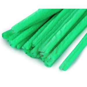 Chlupatý modelovací drát 160281/39, jednobarevná zelená irská, průměr 6mm, délka 30cm, (1 balení, 20 kusů)