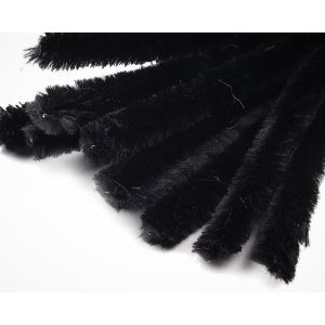 Chlupatý modelovací drát 240512/05, jednobarevná černá, průměr 15mm, délka 30cm, (1 balení, 10 kusů)