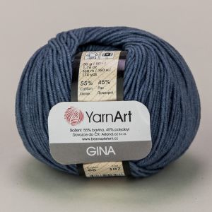 Pletací / háčkovací příze YarnArt GINA / JEANS 68  šedá, jednobarevná, 50g/160m