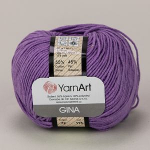 Pletací / háčkovací příze YarnArt GINA / JEANS 72  fialová, jednobarevná, 50g/160m