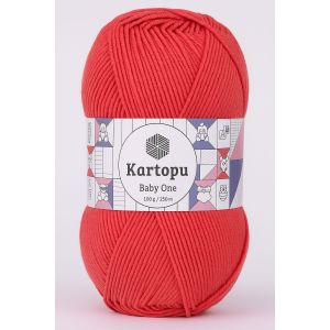Pletací / háčkovací příze Kartopu BABY ONE K254 tmavě lososová, jednobarevná, antipillingová, 100g/250m