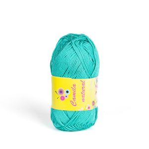 Pletací / háčkovací příze Storex CAMILA NATURAL 131 tyrkysově zelená, jednobarevná, 50g/125m