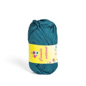 Pletací / háčkovací příze Storex CAMILA NATURAL 132 petrolejová, jednobarevná, 50g/125m