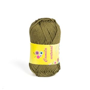 Pletací / háčkovací příze Storex CAMILA NATURAL 154 army zelená, jednobarevná, 50g/125m