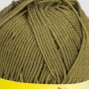 Pletací / háčkovací příze Storex CAMILA NATURAL 154 army zelená, jednobarevná, 50g/125m