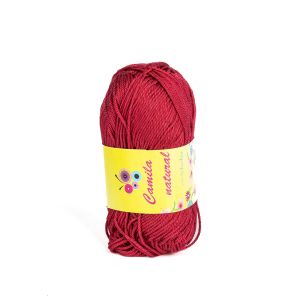 Pletací / háčkovací příze Storex CAMILA NATURAL 20 bordó, jednobarevná, 50g/125m