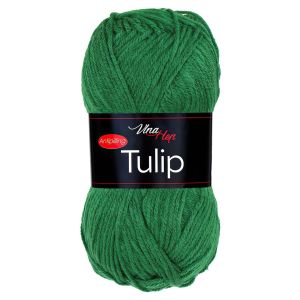 Pletací / háčkovací příze Vlna-Hep TULIP 41232 zelená, jednobarevná, antipillingová, 100g/170m