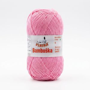 Pletací / háčkovací příze Vlnika BAMBUŠKA 05 růžová, klasická, bambusová, 50g/205m