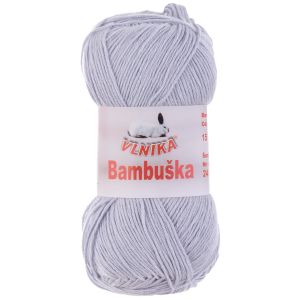 Pletací / háčkovací příze Vlnika BAMBUŠKA 15 světle šedá, klasická, bambusová, 50g/205m