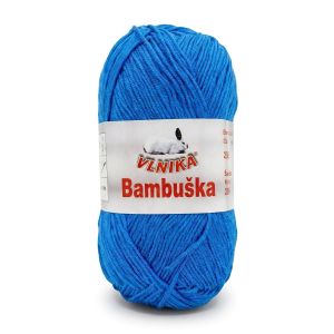 Pletací / háčkovací příze Vlnika BAMBUŠKA 2528 modrá, klasická, bambusová, 50g/205m
