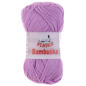 Pletací / háčkovací příze Vlnika BAMBUŠKA 509 světle fialová, klasická, bambusová, 50g/205m