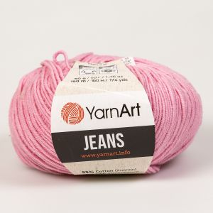 Pletací / háčkovací příze YarnArt GINA / JEANS 36 sladká růžová, jednobarevná, 50g/160m