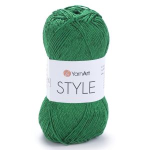 Pletací / háčkovací příze YarnArt STYLE 664 zelená, jednobarevná, viskózová, 50g/185m