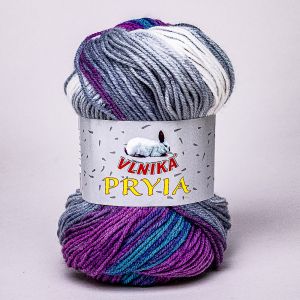 Pletací příze Vlnika  PRYIA 109 šedo-růžová, melírovaná, 100g/245m