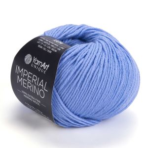 Pletací příze YarnArt IMPERIAL MERINO 3341 modrá, jednobarevná, 50g/100m