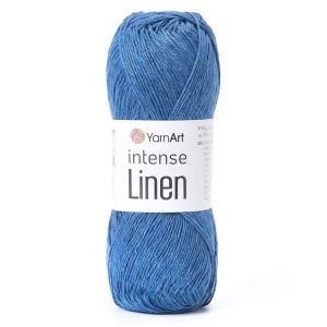 Pletací příze YarnArt INTENSE LINEN 4128 modrá, letní, 50g/175m