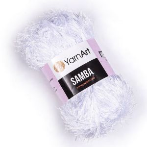 Pletací příze YarnArt SAMBA 501 sněhově bílá, efektní, 150g/100m