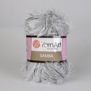 Pletací příze YarnArt SAMBA A64 světle šedá žíhaná, efektní, 150g/100m