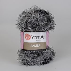 Pletací příze YarnArt SAMBA K64 tmavě šedá žíhaná, efektní, 150g/100m