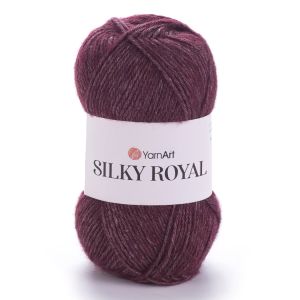 Pletací příze YarnArt SILKY ROYAL 444 vínová, klasická 50g/140m