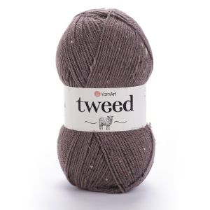 Pletací příze YarnArt TWEED 229 hnědá se smetanovými nopky, 100g/300m
