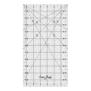 Rastrové pravítko na patchwork, látky DONWEI E6512-BK, černý popis, 6.5