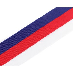 Taftová stuha TRIKOLORA CZ / Česká republika, šíře 5cm (stuha v metráži)