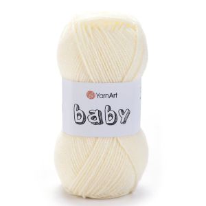 Pletací / háčkovací příze YarnArt BABY 502 vanilková, jednobarevná, dětská, 50g/150m