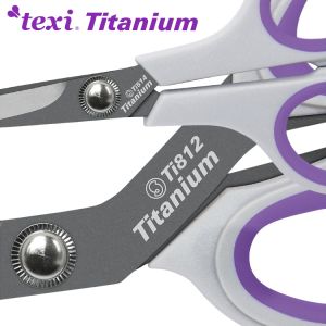 Krejčovské nůžky TEXI TITANIUM TiDUO850 2ks, s ergonomickou rukojetí, délka ostří 9cm, celková délka 21 cm + délka ostří 6,7cm, celková délka 13cm