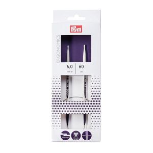 Pletací jehlice PRYM ERGO 215608, ergonomické plastové, kruhové, 1 kus, délka 60cm, velikost 6mm