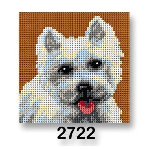 Vyšívací předloha, obrázek na vyšívání 70244/2722 West Highland White teriér, rezavá, 15x15cm